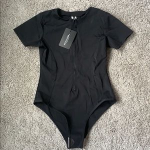 Pretty Little Thing Black Scuba One piece